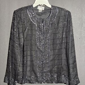 Vintage Womens Silk Beaded Jacket
